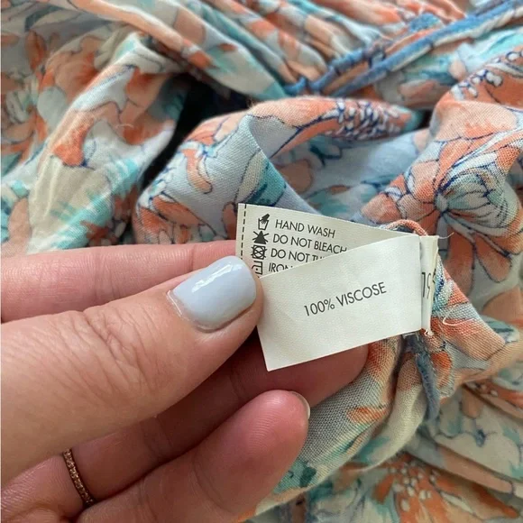 Poupette St. Barth Aqua Dalia Floral Print Triny Smocked Mini Sundress - Picture 16 of 16